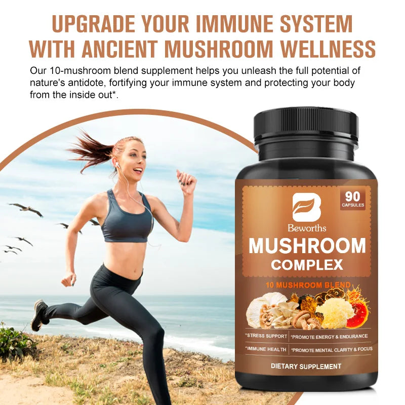 BEWORHTS 90pcs Mushroom Capsules for Health-4