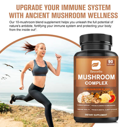 BEWORHTS 90pcs Mushroom Capsules for Health-4