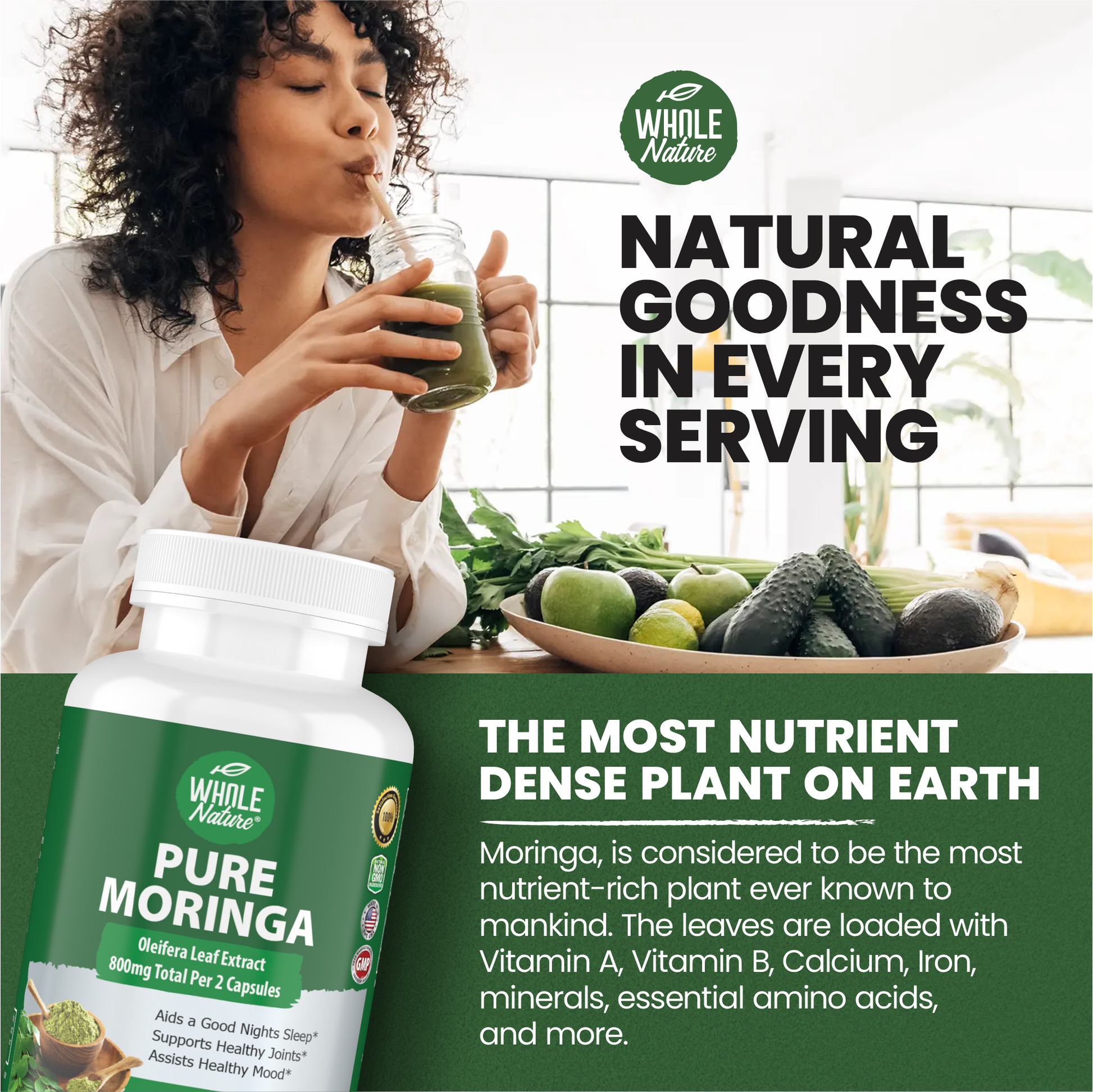 Moringa Capsules, 800mg Organic Moringa Oleifera-2